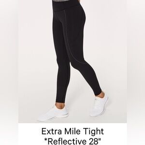 Lululemon Athletica Black Leggings with White Stitching